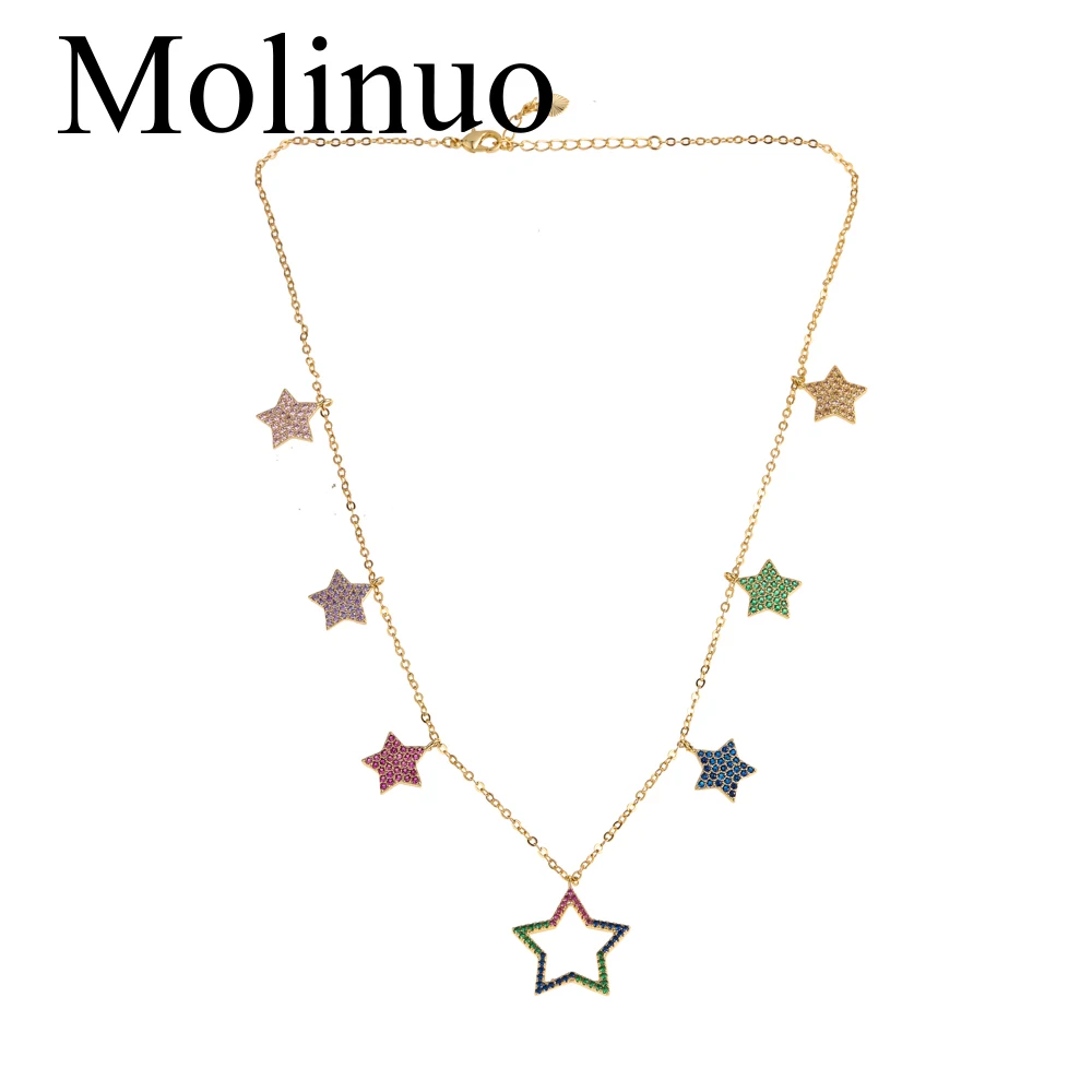 Molinuo New fashion colorful cute pave cz stars link chain necklaces for women geometric charm delicate girl gift 2019
Molinuo New fashion colorful cute pave cz stars link chain necklaces for women geometric charm delicate girl gift 2019