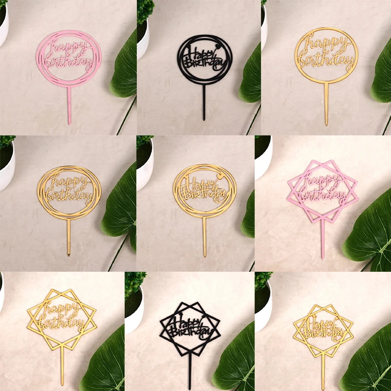 Golden Pink Flash Cake Topper Party Supplies Acrylic Happy Birthday Cake Topper For Cupcake Birthday Party Decoration
Golden Pink Flash Cake Topper Party Supplies Acrylic Happy Birthday Cake Topper For Cupcake Birthday Party Decoration