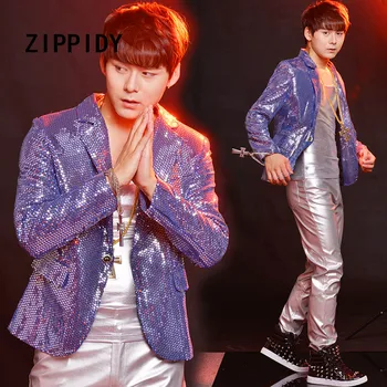 New Fashion Sequins Men's Slim Suit Jacket Vest Pant Set Nightclub Bar Dj Punk Male Singer Ds Stage Performance Costume Outfit
New Fashion Sequins Men's Slim Suit Jacket Vest Pant Set Nightclub Bar Dj Punk Male Singer Ds Stage Performance Costume Outfit