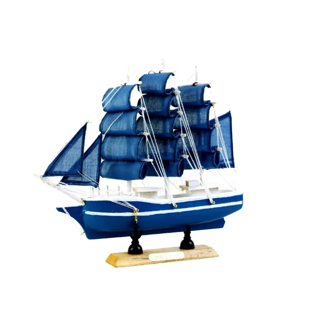 MagiDeal 9.5 Inches Handcrafted Home Decorative Nautical Wooden Pirate Ship Sailboat Boat Model for Kids Children Cool Xmas Gift
