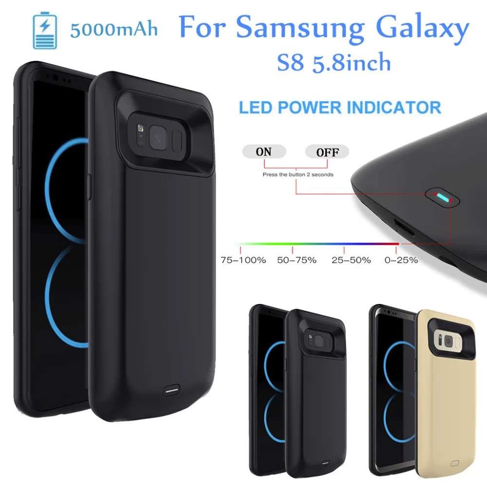 5000mAh Extended Battery Case Phone Charging Cover for Samsung Galaxy S8 5.8inch Rechargeable Battery External Protective
5000mAh Extended Battery Case Phone Charging Cover for Samsung Galaxy S8 5.8inch Rechargeable Battery External Protective