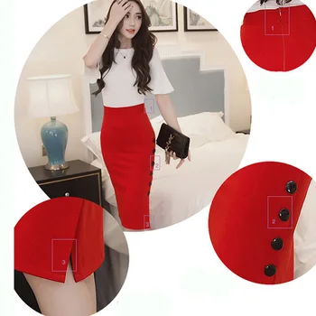2019 Fashion Women Work Midi Skirt OL Sexy Open Slit Button Slim Pencil Skirt Elegant Office Ladies Skirts Red Black
2019 Fashion Women Work Midi Skirt OL Sexy Open Slit Button Slim Pencil Skirt Elegant Office Ladies Skirts Red Black
