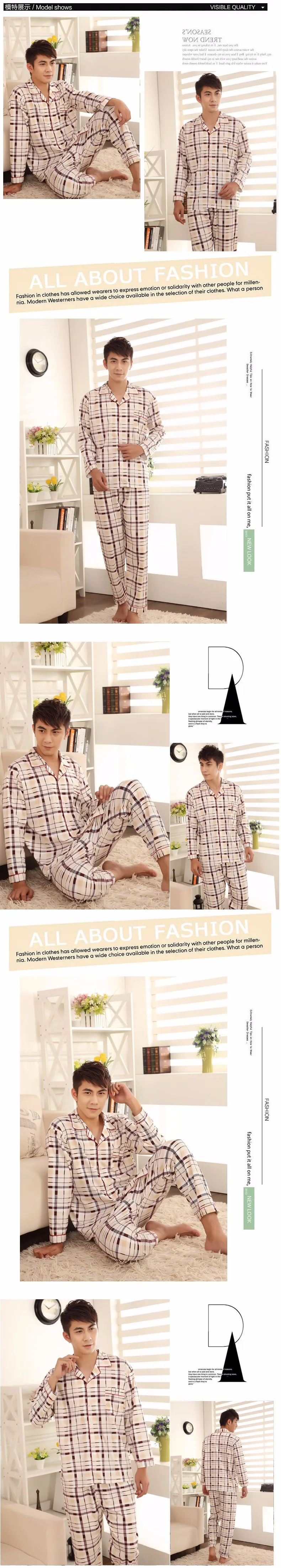 Thoshine Brand Spring Autumn Winter Men 100% Cotton Pajamas Sets of Sleep Top & Pants Male Pijama Casual Home Clothing Sleepwear Thoshine Brand Spring Autumn Winter Men 100% Cotton Pajamas Sets of Sleep Top & Pants Male Pijama Casual Home Clothing Sleepwear
