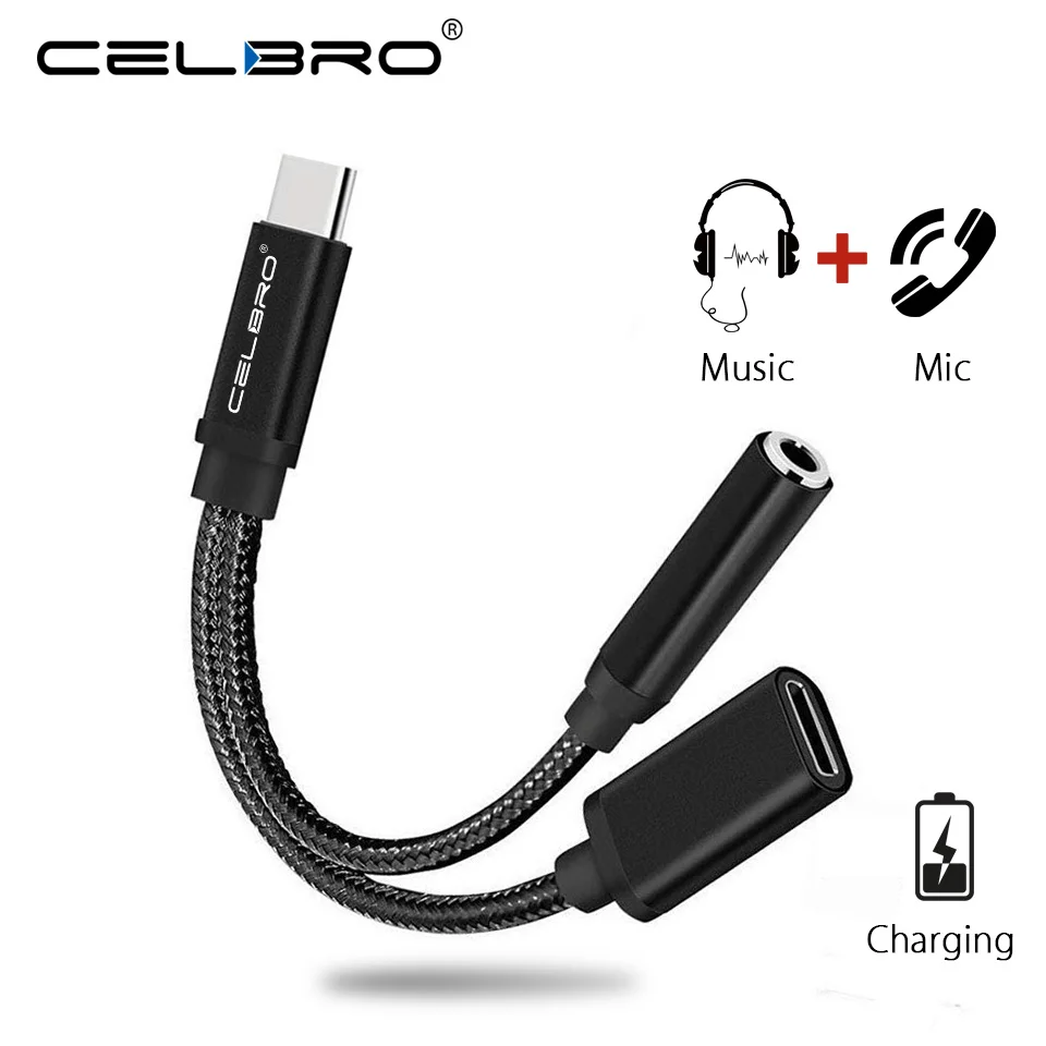 

USB Type C To 3.5mm Headphone Jack Adapter Converter 2 In 1 Aux Audio Cable Kabel for Xiaomi Redmi Note 7T 7 Nokia 8.1 Oneplus