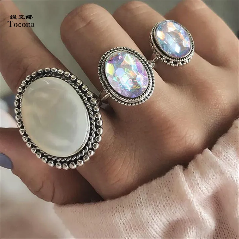 Tocona 3pcs/Set Bohemia Oval Colorful Opal Stone Knuckle Midi Finger Rings Set for Women Silver Ring Jewelry Accessories 6133
Tocona 3pcs/Set Bohemia Oval Colorful Opal Stone Knuckle Midi Finger Rings Set for Women Silver Ring Jewelry Accessories 6133