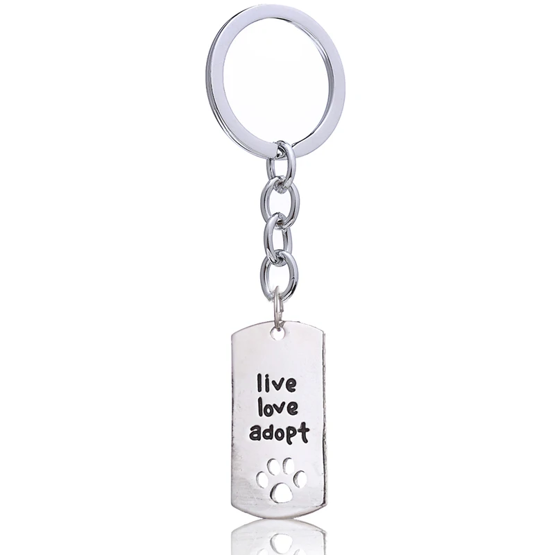 Animals Paw Keychain Rectangular Live Love Adopt Pet Dog Cat Tag Footprint Keyring Fashion Jewelry Charms Pendant Toy Key Holder
Animals Paw Keychain Rectangular Live Love Adopt Pet Dog Cat Tag Footprint Keyring Fashion Jewelry Charms Pendant Toy Key Holder