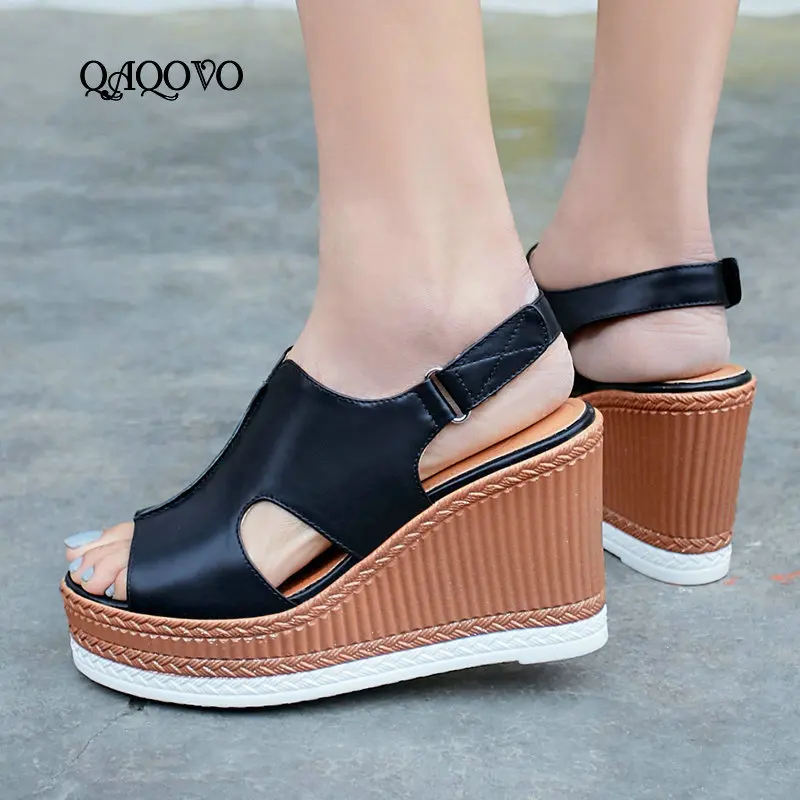 Women Summer Leather Wedges Sandals Fashion Open Toe Platform High Heels Ladies Shoes Casual Shoes White Black
Women Summer Leather Wedges Sandals Fashion Open Toe Platform High Heels Ladies Shoes Casual Shoes White Black