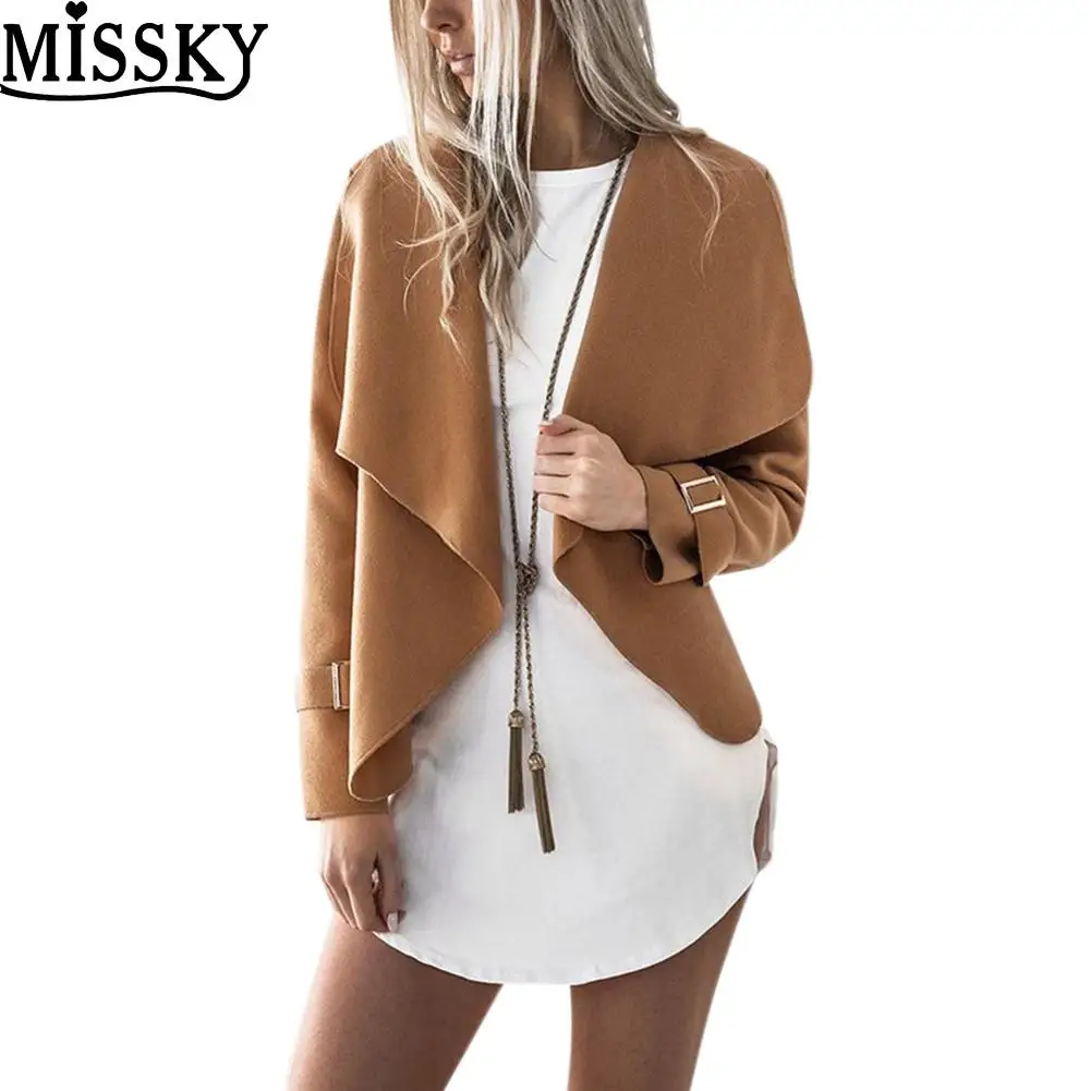 MISSKY Women Solid Color Lapel Coat Fashion Small Type Suit Jacket Casual Tops Fall 2018 Women's Shelter Autumn Coat Women ZK40
MISSKY Women Solid Color Lapel Coat Fashion Small Type Suit Jacket Casual Tops Fall 2018 Women's Shelter Autumn Coat Women ZK40