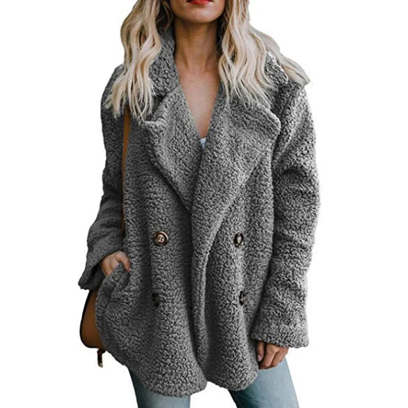 Winter Plus Size S-2XL Women Button Coat Turn-down Collar Pullover Loose Oversize Coats Winter Thicken Warm Outwear For Women
Winter Plus Size S-2XL Women Button Coat Turn-down Collar Pullover Loose Oversize Coats Winter Thicken Warm Outwear For Women