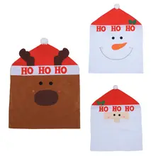 1Pcs Lovely Snowmen Santa Claus Christmas Chair Cover Seat Back Coat Home Party Decoration Xmas