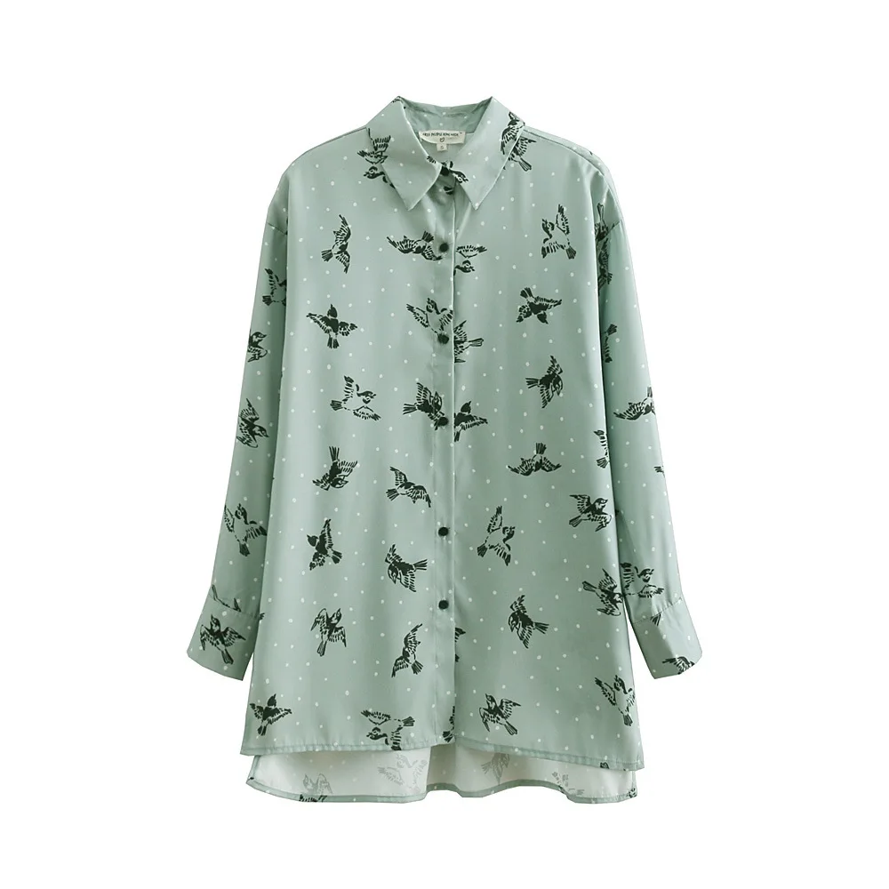 fashion women G0922T8 Europe and America 2018 Autumn New Bird Print Long Sleeve Shirt 6107
fashion women G0922T8 Europe and America 2018 Autumn New Bird Print Long Sleeve Shirt 6107