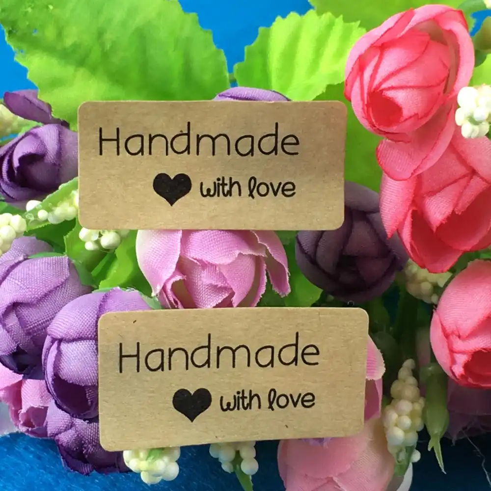 500pcs 4*2cm kraft sticker labels 