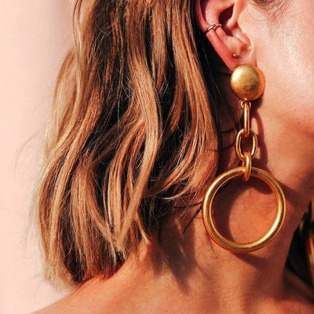 KISSWIFE Bohemian Fashion Trend Chain Geometry Circle Round Pendant Earrings Women's Bar Retro Big Earrings Jewelry Gifts
KISSWIFE Bohemian Fashion Trend Chain Geometry Circle Round Pendant Earrings Women's Bar Retro Big Earrings Jewelry Gifts