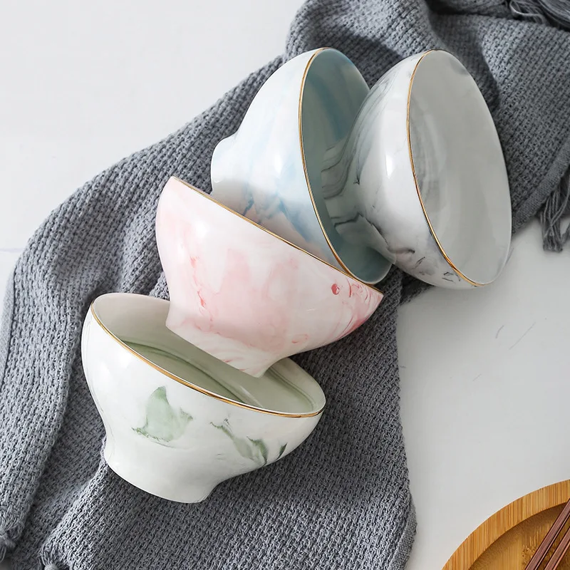 Gold Edge Marble Pattern Ceramic Bowl Salad Dessert Rice Soup Bowl Fruit Salad Plate Tableware Tea Snack Practical Kitchen Tool
Gold Edge Marble Pattern Ceramic Bowl Salad Dessert Rice Soup Bowl Fruit Salad Plate Tableware Tea Snack Practical Kitchen Tool