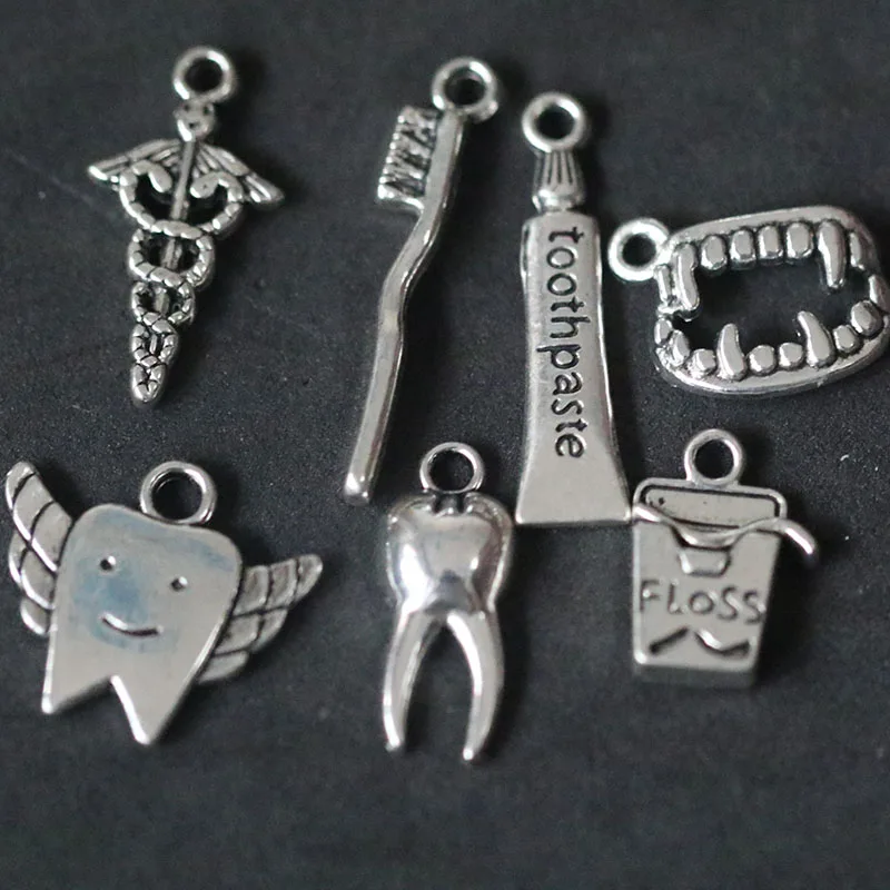 Mixed Toothbrush Toothpaste Tooth fairy Floss Teeth Pendant Charms For Jewelry Making DIY Handmade Halloween Accessories
Mixed Toothbrush Toothpaste Tooth fairy Floss Teeth Pendant Charms For Jewelry Making DIY Handmade Halloween Accessories