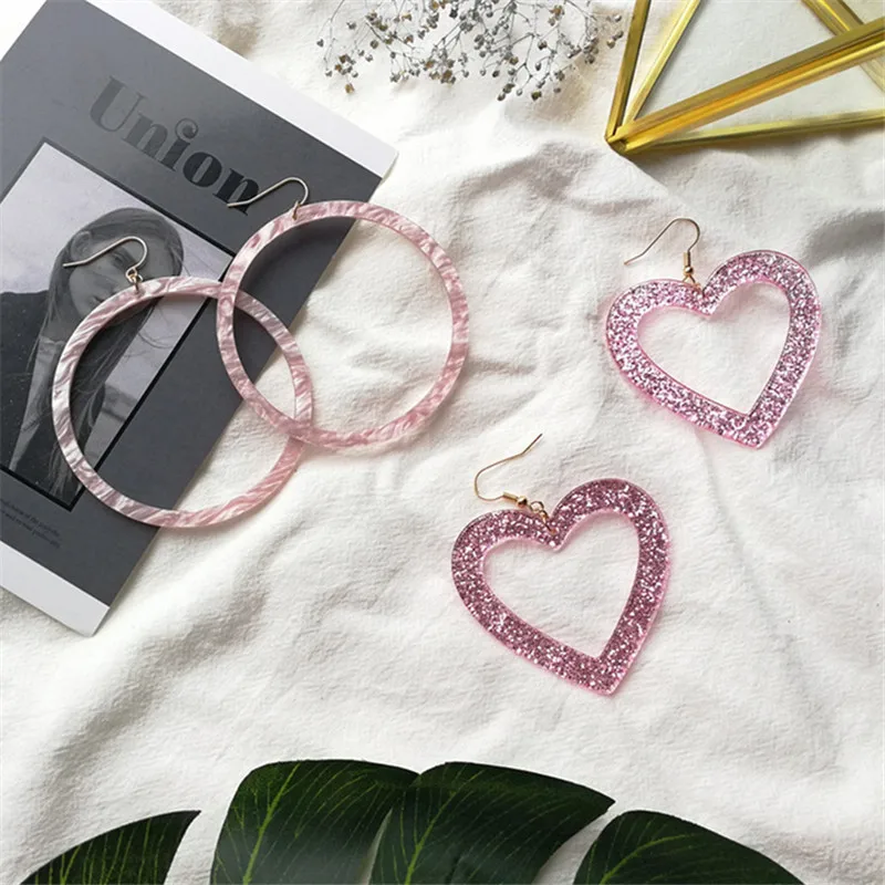 Fashion Large Circle Round Love Peach Heart Dangle Earrings Drop Acrylic Earings For Woman Jewelry Accessoy
Fashion Large Circle Round Love Peach Heart Dangle Earrings Drop Acrylic Earings For Woman Jewelry Accessoy