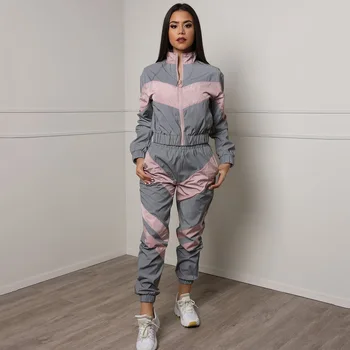 Women Tracksuits 2 Piece Set Reflective Zip Crop Top Pants Windbreaker Fashion Female Loose Glow Jacket Coat Trousers Plus Size
Women Tracksuits 2 Piece Set Reflective Zip Crop Top Pants Windbreaker Fashion Female Loose Glow Jacket Coat Trousers Plus Size