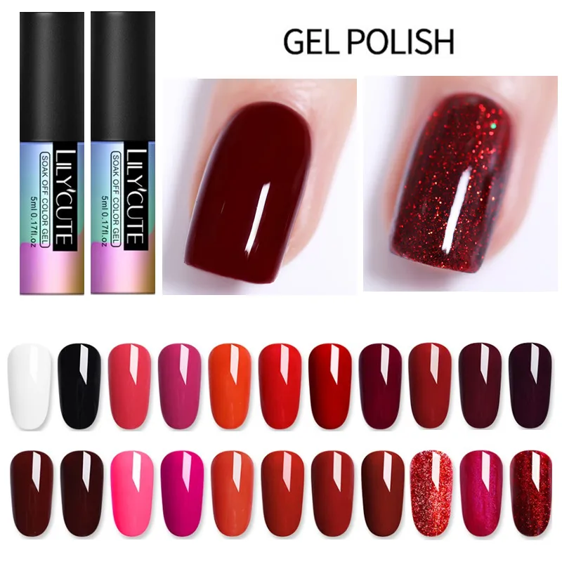 LILYCUTE Red Yellow Purple UV LED Pure Color Gel Polish Long Lasting Red Soak Off UV Gel Lacquer Nail Art Manicure Gel Varnish
LILYCUTE Red Yellow Purple UV LED Pure Color Gel Polish Long Lasting Red Soak Off UV Gel Lacquer Nail Art Manicure Gel Varnish