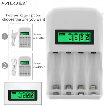 PALO Battery Charger 4 Slots LCD Display Intelligent Battery Charger for AA / AAA / NiCd NiMh Rechargeable Batteries
PALO Battery Charger 4 Slots LCD Display Intelligent Battery Charger for AA / AAA / NiCd NiMh Rechargeable Batteries