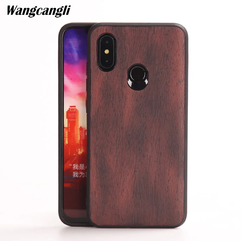 Импортный кожаный чехол для телефона с деревянным лицевым покрытием Xiaomi mi 8