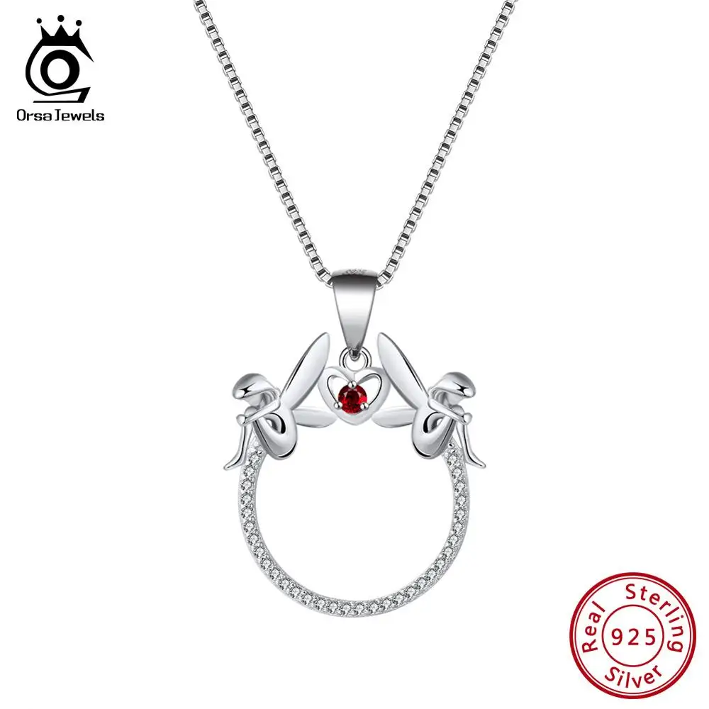 ORSA JEWELS Silver Women Necklace 925 Double Fairy Elf Round Pendant With AAA Cubic Zircon Box Chain Necklace Jewelry OSN107
ORSA JEWELS Silver Women Necklace 925 Double Fairy Elf Round Pendant With AAA Cubic Zircon Box Chain Necklace Jewelry OSN107