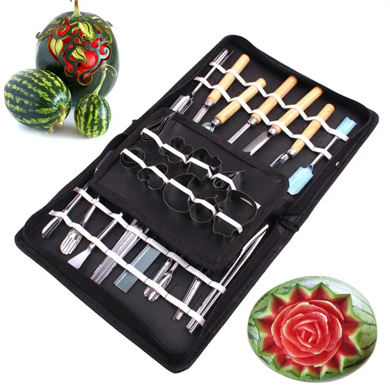 46Pcs/Set Stainless Steel Vegetable Fruit Carving Tool Watermelon Cutting Slicing DIY Assorted Cold Dishes Tools 2018ing
46Pcs/Set Stainless Steel Vegetable Fruit Carving Tool Watermelon Cutting Slicing DIY Assorted Cold Dishes Tools 2018ing
