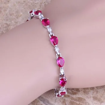 Charming Red Cubic Zirconia White CZ Silver Plated Link Chain Bracelet 6.5 - 7.5 inch S0587
Charming Red Cubic Zirconia White CZ Silver Plated Link Chain Bracelet 6.5 - 7.5 inch S0587