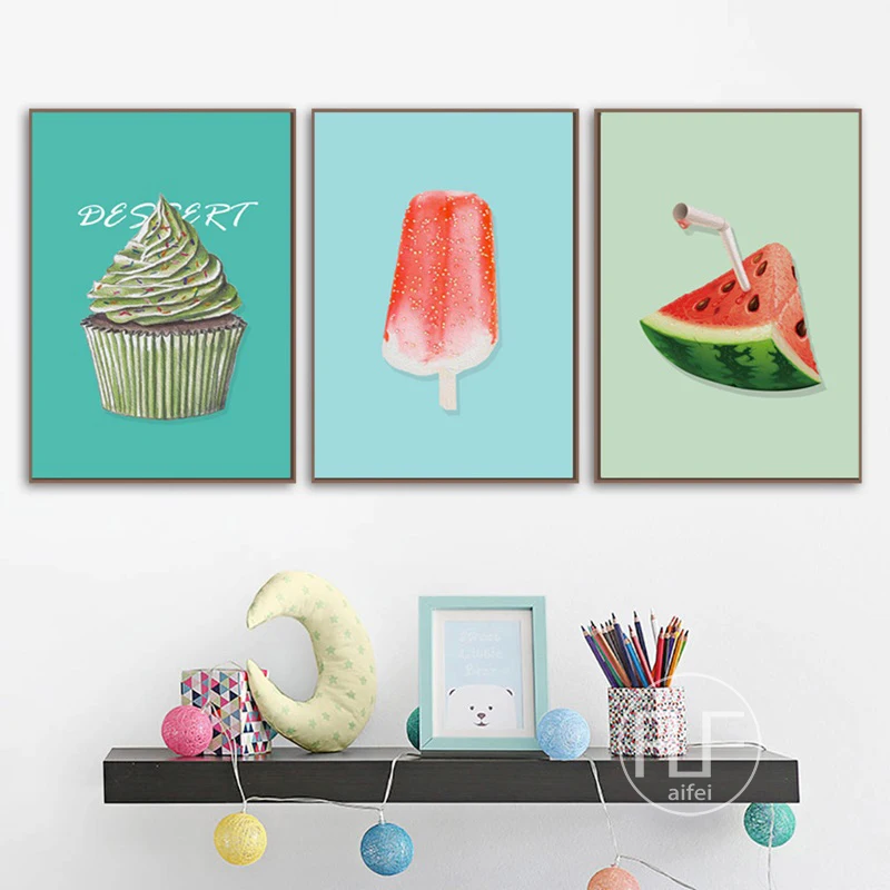 Nordic Poster Small Fresh Ice Cream Dessert Canvas Paitning For Coffee Shop Home Decoration Kitchen Art Wall Pictures No Frame
Nordic Poster Small Fresh Ice Cream Dessert Canvas Paitning For Coffee Shop Home Decoration Kitchen Art Wall Pictures No Frame