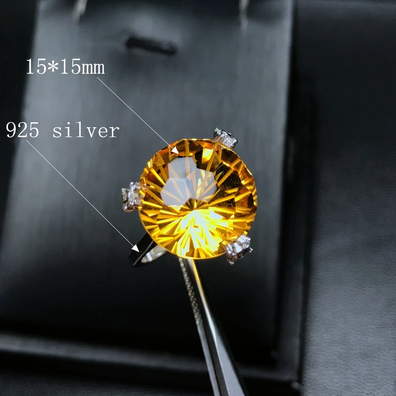 925 Sterling Silver Big Grain YellowCitrine Rings brixini.com - 925 Sterling Silver Big Grain YellowCitrine Rings