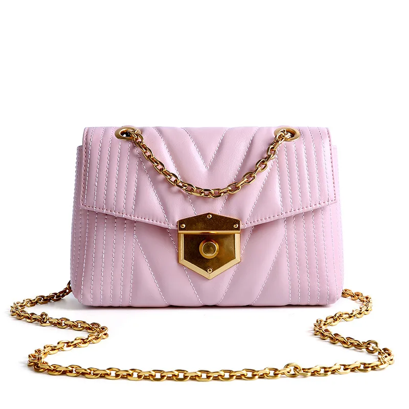 Fashion and trendy vibrant cowhide thread chain bag female leather Messenger bag female wild solid color shoulder bag women
Fashion and trendy vibrant cowhide thread chain bag female leather Messenger bag female wild solid color shoulder bag women