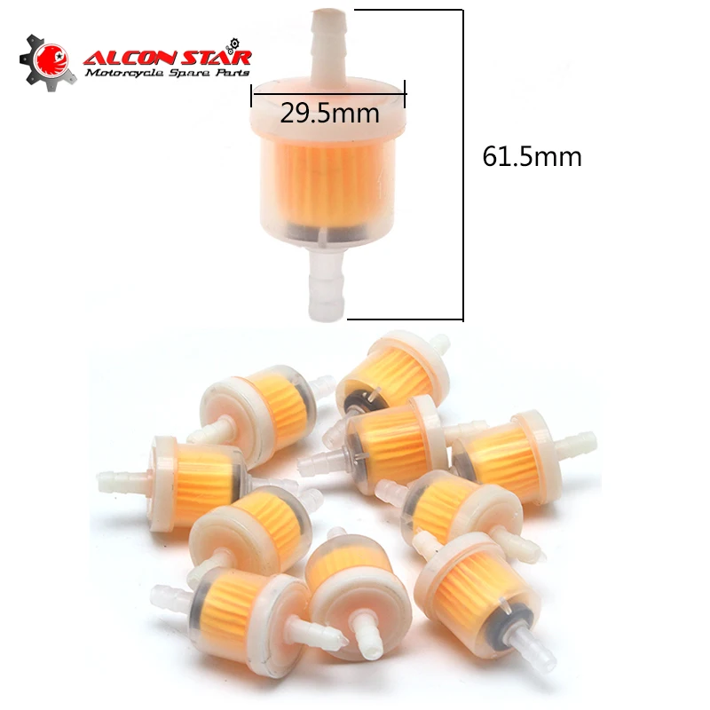 

Alconstar- 10Pcs 6mm Hose Motorcycle Petrol Gas Fuel Gasoline Oil Filter for Scooter Motorcycle Moped Scooter Dirt Bike ATV UTV
