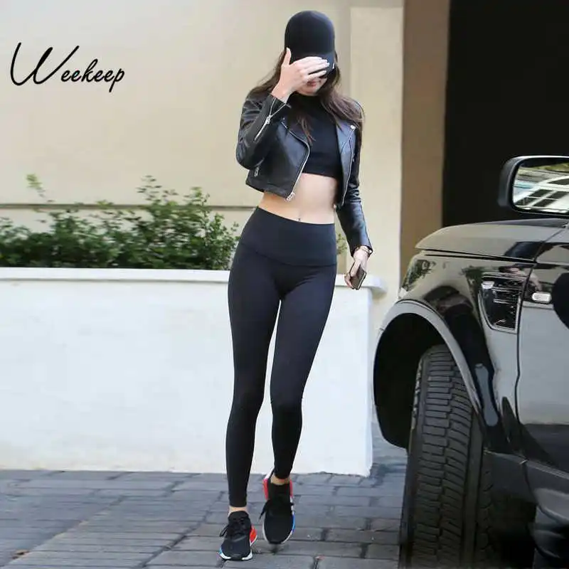 Weekeep Women Casual High Waist Solid Leggings Polyester Ankle-Length Elasticity Push Up Legging Sexy Workout Jeggings Women
Weekeep Women Casual High Waist Solid Leggings Polyester Ankle-Length Elasticity Push Up Legging Sexy Workout Jeggings Women