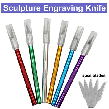 6pcs Blades Non-Slip Metal Scalpel Knife Tools Kit Cutter Engraving Craft knives Mobile Phone Laptop DIY Repair Hand Tools
6pcs Blades Non-Slip Metal Scalpel Knife Tools Kit Cutter Engraving Craft knives Mobile Phone Laptop DIY Repair Hand Tools