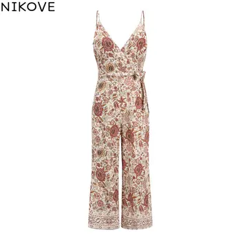 NIKOVE 2019 Summer Women's Fashion Print V-neck Sexy Straps Trousers Jumpsuits Flower High Waist Broad-legged Trousers Size S-XL
NIKOVE 2019 Summer Women's Fashion Print V-neck Sexy Straps Trousers Jumpsuits Flower High Waist Broad-legged Trousers Size S-XL