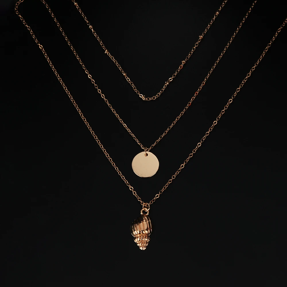 1pc Boho Multilayered Conch Coin Sequins Necklace Pendants Gold Chain Women Fashion Jewelry Accessories
1pc Boho Multilayered Conch Coin Sequins Necklace Pendants Gold Chain Women Fashion Jewelry Accessories