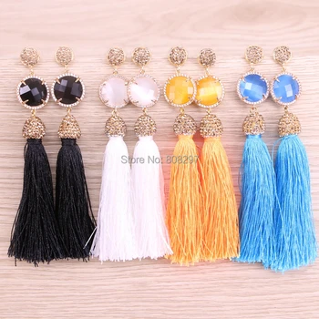 5Pair Fashion Tassels Earrings Micro Paved Cubic Zirconia Multicolor Cat Eye Stone With Silk Tassel Earring For Women
5Pair Fashion Tassels Earrings Micro Paved Cubic Zirconia Multicolor Cat Eye Stone With Silk Tassel Earring For Women