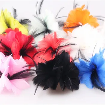 

Multiple colors feather flower hair clip accessories hair fascinators for party church fashion headwear or bridal wedding brooch