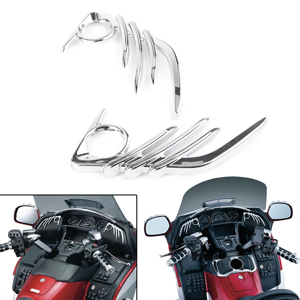 F6B 2006-2017 Chrome Front Speaker Trim Trim Cover Chrome for MOTO Decorative Parts for H-O-N-D-A Goldwing GL1800 Artudatech Motorcycle Front Speaker Trim Cover