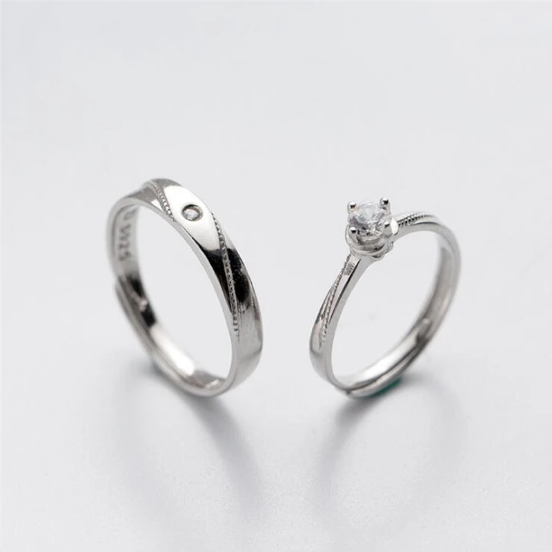 100% 925 Sterling Silver Lover Rings Couple Ring Simple Crystal Rings Resizable For Women Men Engagement Marriage Rings J3586
100% 925 Sterling Silver Lover Rings Couple Ring Simple Crystal Rings Resizable For Women Men Engagement Marriage Rings J3586