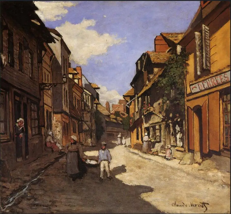 

High quality Oil painting Canvas Reproductions The La Rue Bavolle at Honfleur 2 (1864) By Claude Monet hand painted