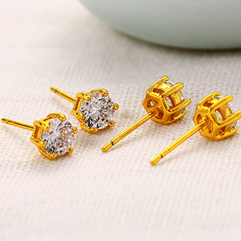 2Pairs Clear Cubic Zircon Yellow Gold Filled Children's Stud Earrings Baby Jewelry Gift
2Pairs Clear Cubic Zircon Yellow Gold Filled Children's Stud Earrings Baby Jewelry Gift