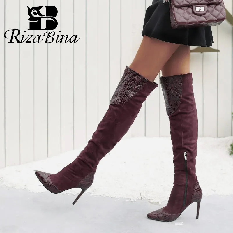 RIZABINA Plus Size 33-46 New Arrival Long Boots Zipper Pointed Toe Over The Knee Boots For Women Thin Heel Shoes Women Footwear
RIZABINA Plus Size 33-46 New Arrival Long Boots Zipper Pointed Toe Over The Knee Boots For Women Thin Heel Shoes Women Footwear