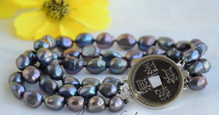 shipping3strands 10mm peacock black baroque freshwater cultured pearl bracelet 8inch (Z6 5.25
shipping3strands 10mm peacock black baroque freshwater cultured pearl bracelet 8inch (Z6 5.25