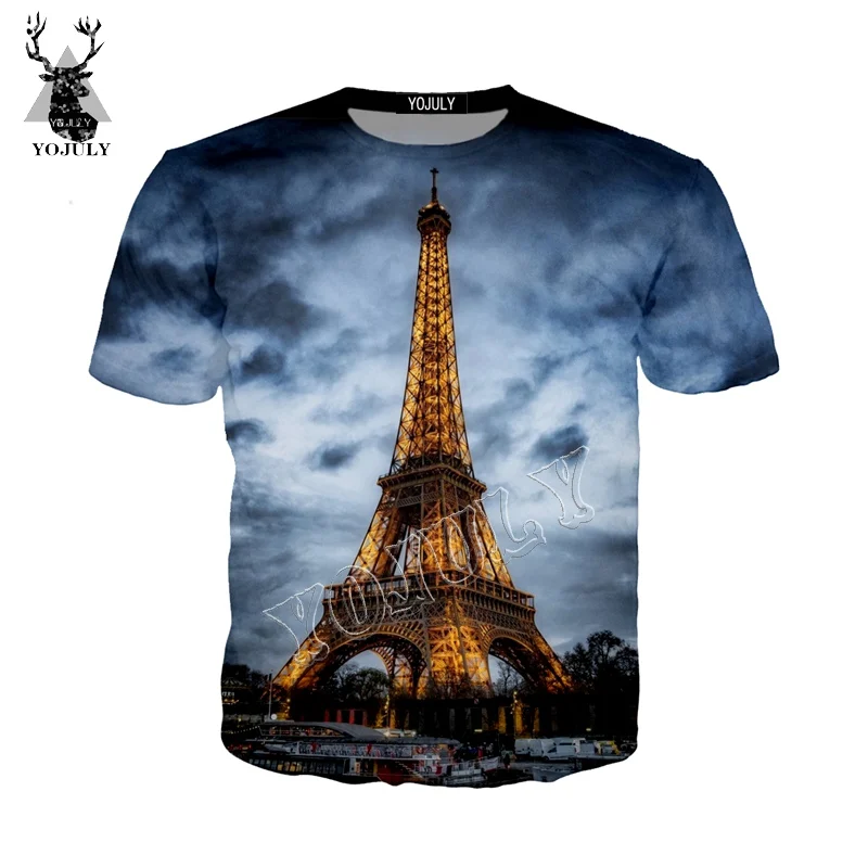 YOJULY Summer Men/Women Fashion T-shirts 3D Print Eiffel Tower Harajuku t shirt Unisex Casual short sleeve Tops Clothing Y120
YOJULY Summer Men/Women Fashion T-shirts 3D Print Eiffel Tower Harajuku t shirt Unisex Casual short sleeve Tops Clothing Y120