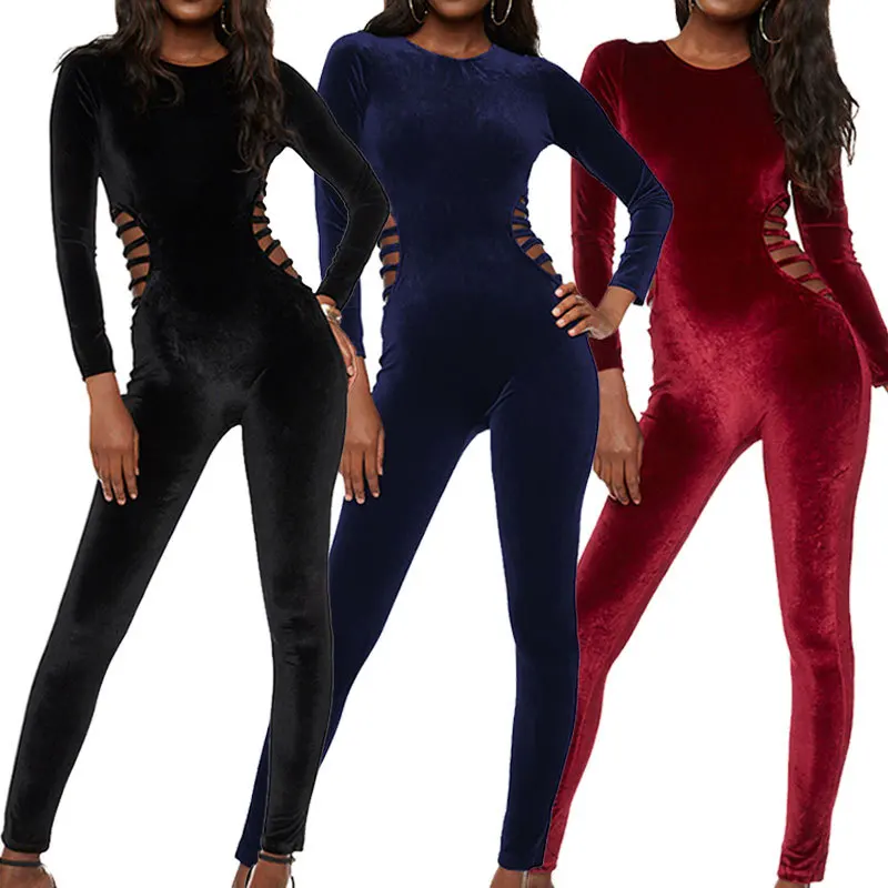 Velvet Women Jumpsuit 2018 Elegant Winter Party Cut Hollow Out Playsuits Crew Neck Long Sleeve Bodycon Overalls Feminino Body
Velvet Women Jumpsuit 2018 Elegant Winter Party Cut Hollow Out Playsuits Crew Neck Long Sleeve Bodycon Overalls Feminino Body