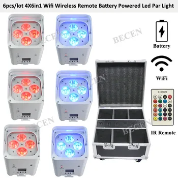 6pcs/flightcase rechargeable 4x15w rgbwa uv 6in1 Wifi APP Wireless DMX IRC Battery Powered flat LED Par 64 light
6pcs/flightcase rechargeable 4x15w rgbwa uv 6in1 Wifi APP Wireless DMX IRC Battery Powered flat LED Par 64 light