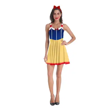 Halloween Party Dresses Woman 3D printed Snow White Dress Casual Sleeveless Vest Dress cosplay costume
Halloween Party Dresses Woman 3D printed Snow White Dress Casual Sleeveless Vest Dress cosplay costume
