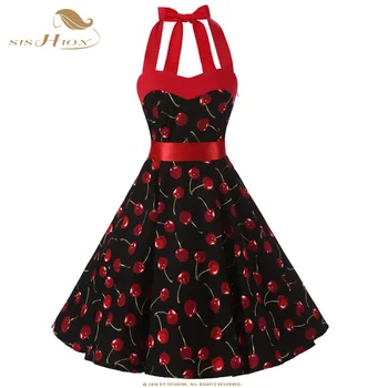 SISHION Cherry Print Black White Halter Sexy Swing 50s Rockabilly Vintage Dress vestidos Plus Size Summer Dress 2018 VD0529
SISHION Cherry Print Black White Halter Sexy Swing 50s Rockabilly Vintage Dress vestidos Plus Size Summer Dress 2018 VD0529