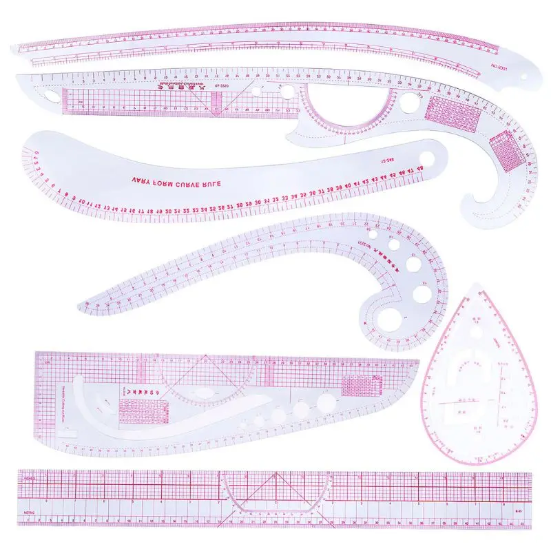 7Pcs/set Sewing Tailor French Curve Rulers Drawing Line Measure Clothing Patchwork DIY Crafts
7Pcs/set Sewing Tailor French Curve Rulers Drawing Line Measure Clothing Patchwork DIY Crafts