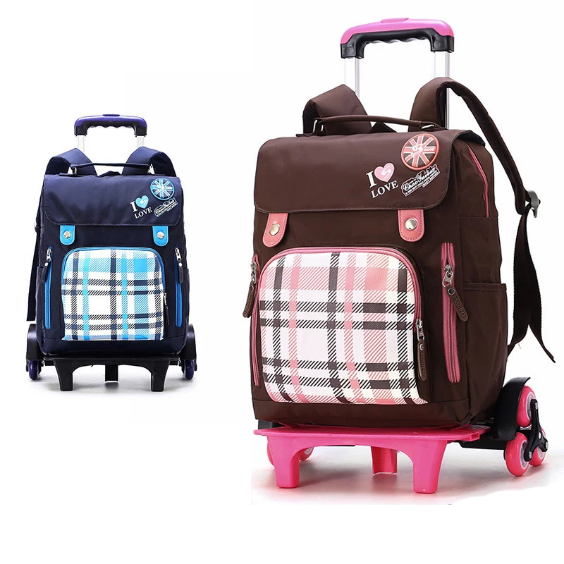 Fashion Plaid printing Trolley School Bag 2/6 wheels Removable Kids Backpack School bags Waterproof Travel Bag Mochilas
Fashion Plaid printing Trolley School Bag 2/6 wheels Removable Kids Backpack School bags Waterproof Travel Bag Mochilas
